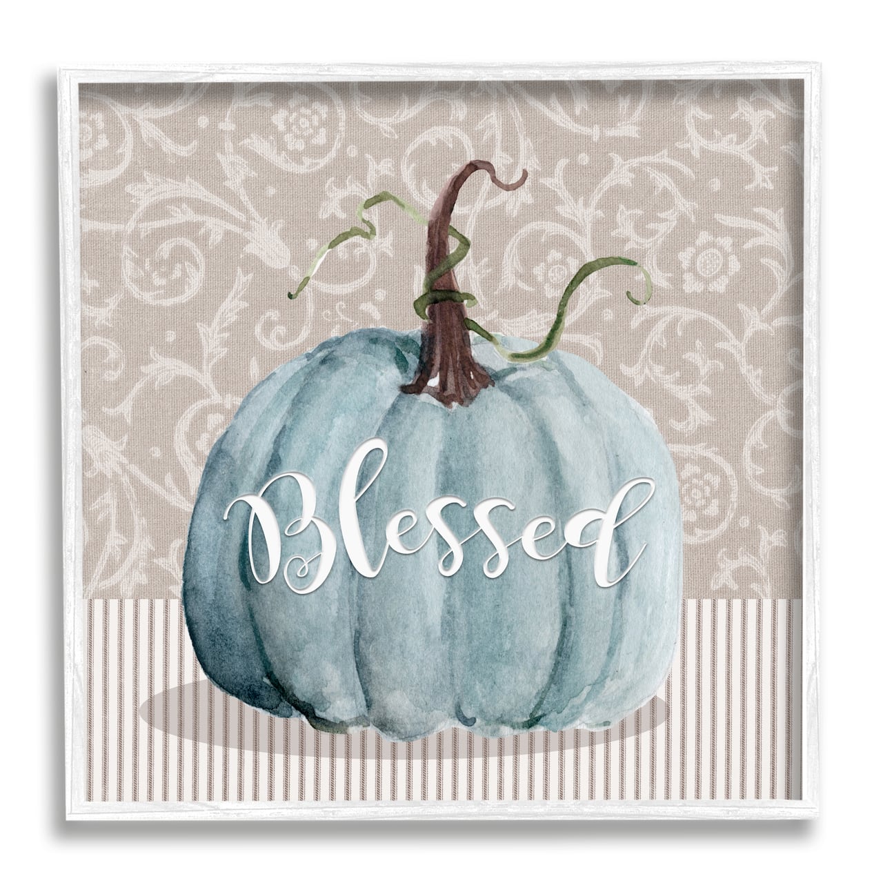 Stupell Industries Seasonal Blessed Pumpkin Patterned Framed Giclee Art
